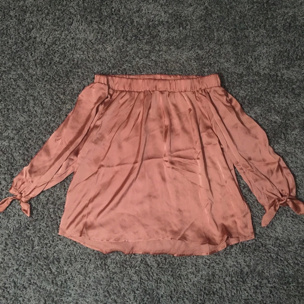 fashion nova satin off the shoulder top